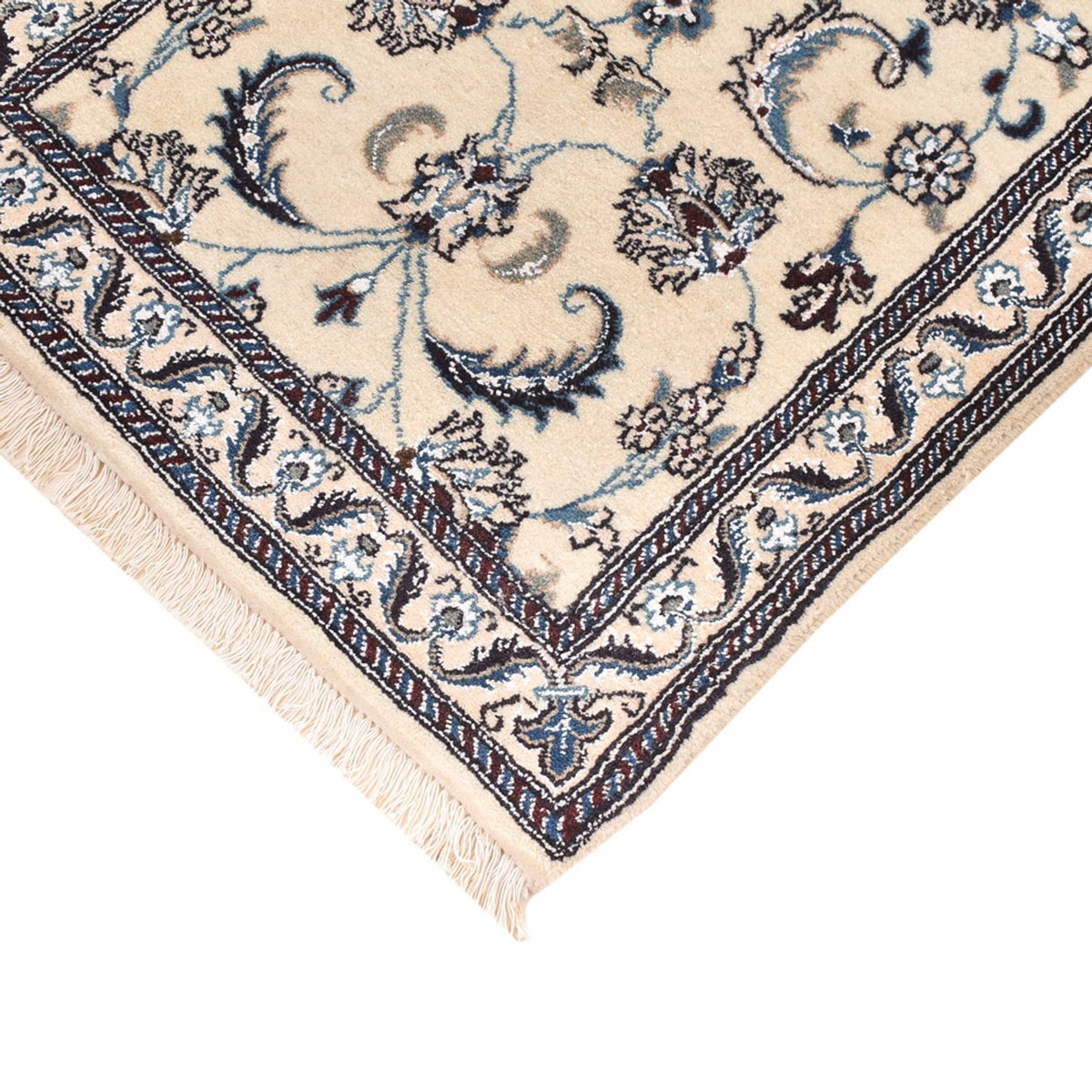 Alfombra de pasillo Alfombra Persa - Nain - Real - 202 x 63 cm - crema