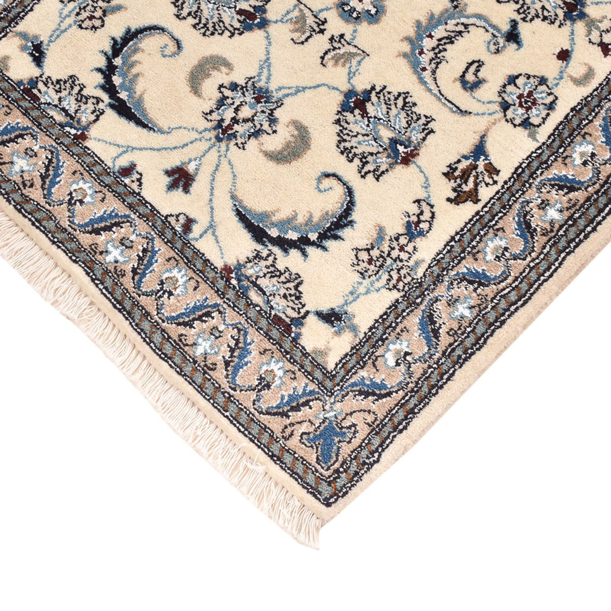 Alfombra de pasillo Alfombra Persa - Nain - Real - 185 x 61 cm - crema