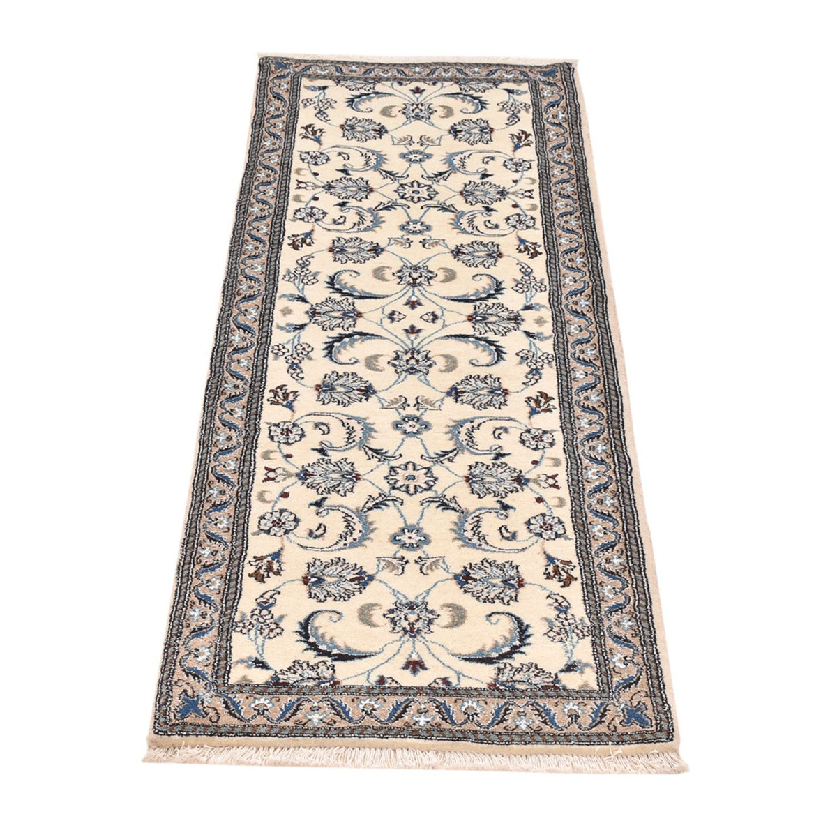 Alfombra de pasillo Alfombra Persa - Nain - Real - 185 x 61 cm - crema