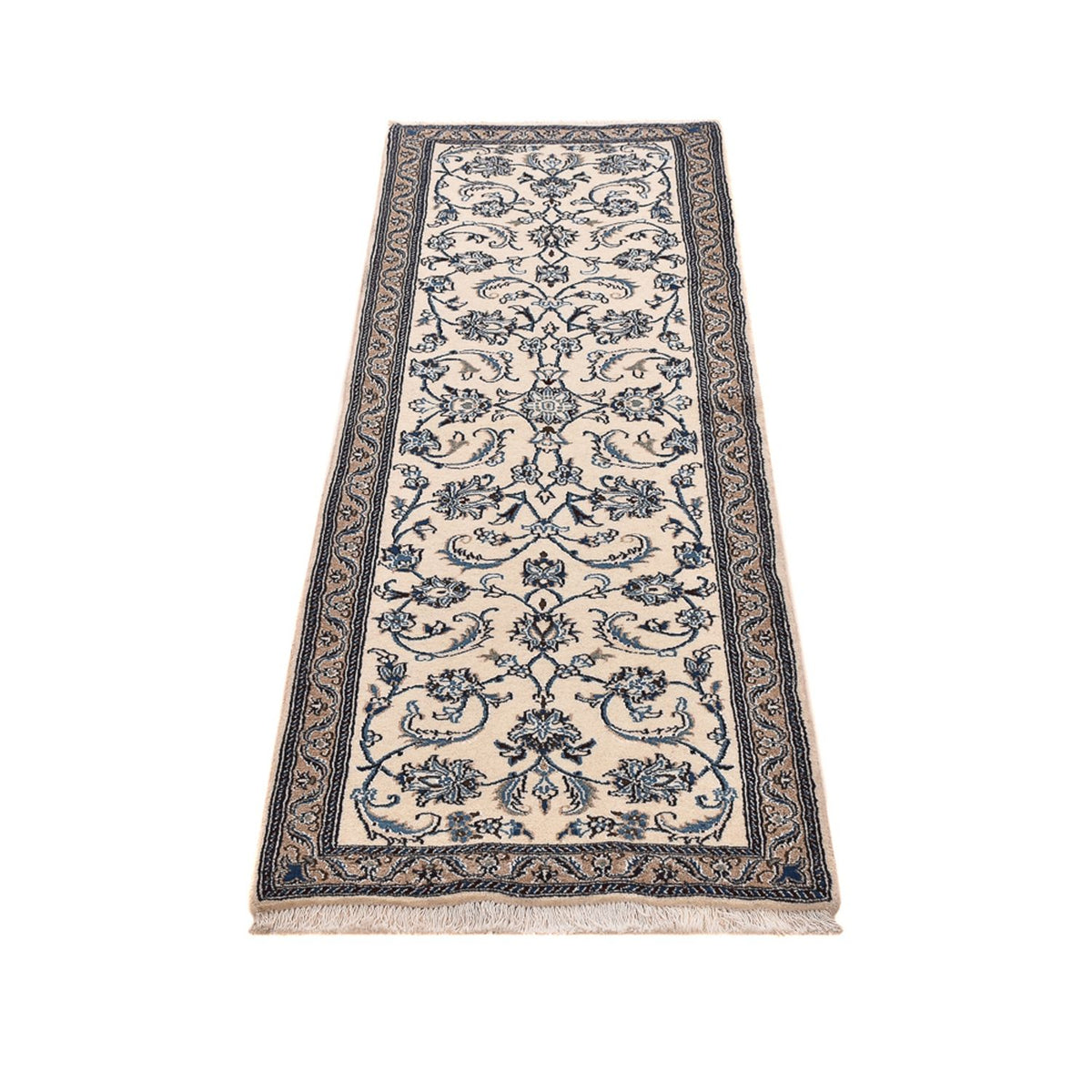 Alfombra de pasillo Alfombra Persa - Nain - Real - 190 x 60 cm - crema