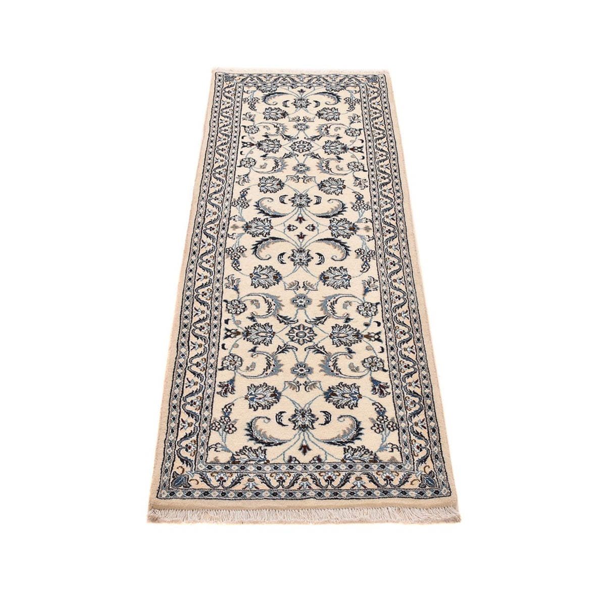 Alfombra de pasillo Alfombra Persa - Nain - Real - 192 x 58 cm - crema