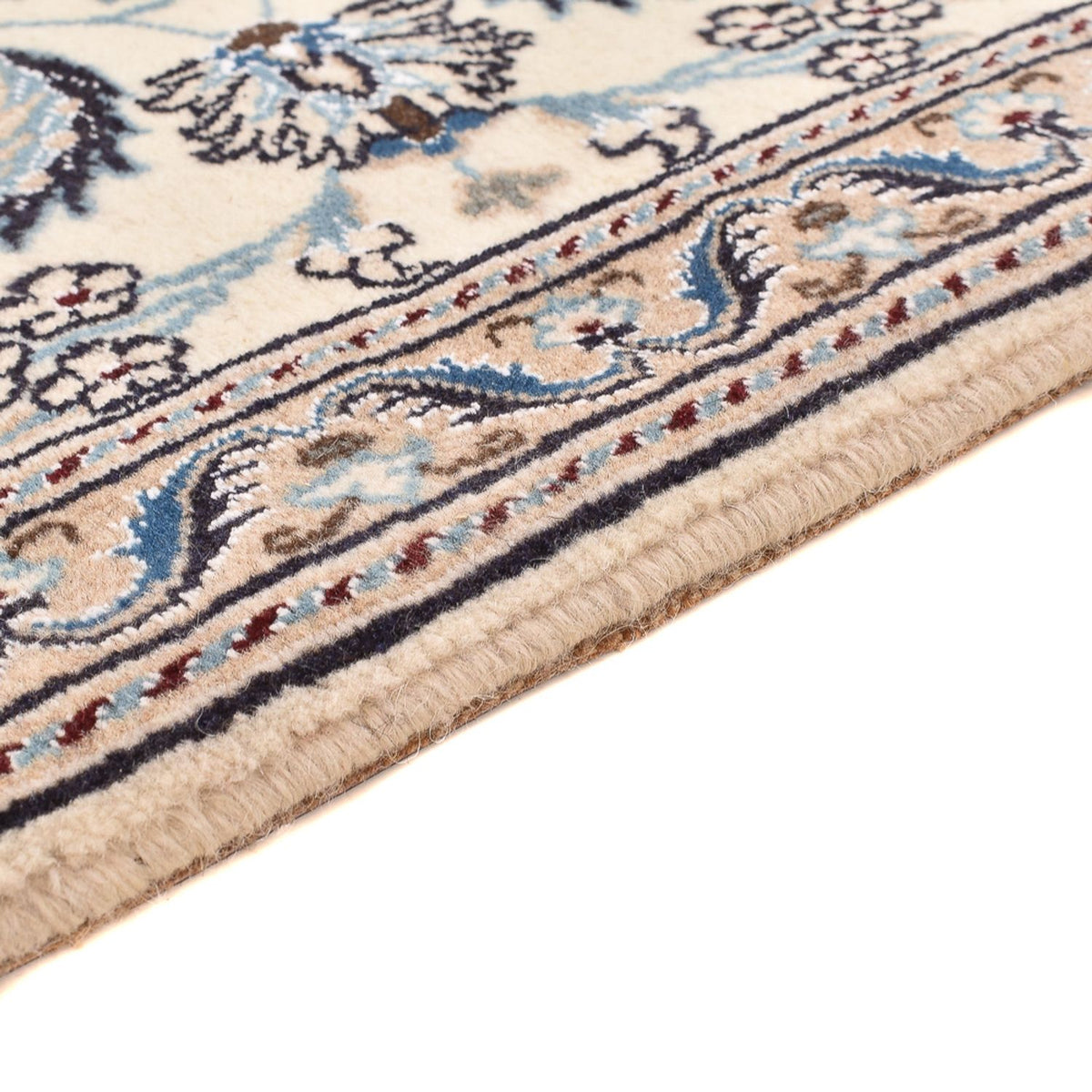 Alfombra de pasillo Alfombra Persa - Nain - Real - 193 x 62 cm - crema
