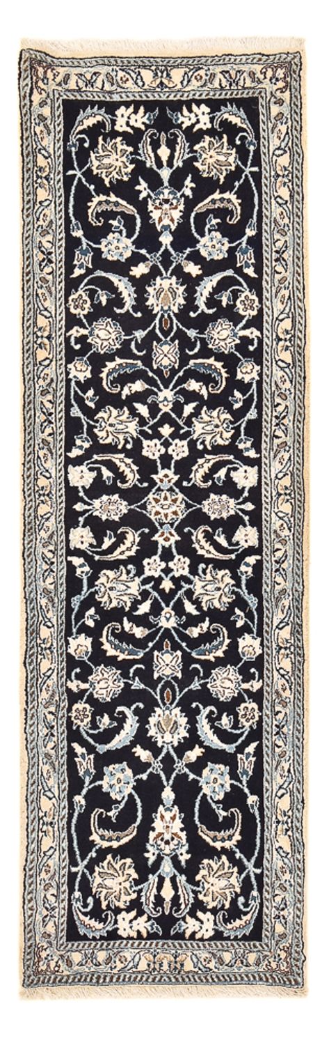 Alfombra de pasillo Alfombra Persa - Nain - Real - 203 x 62 cm - azul oscuro