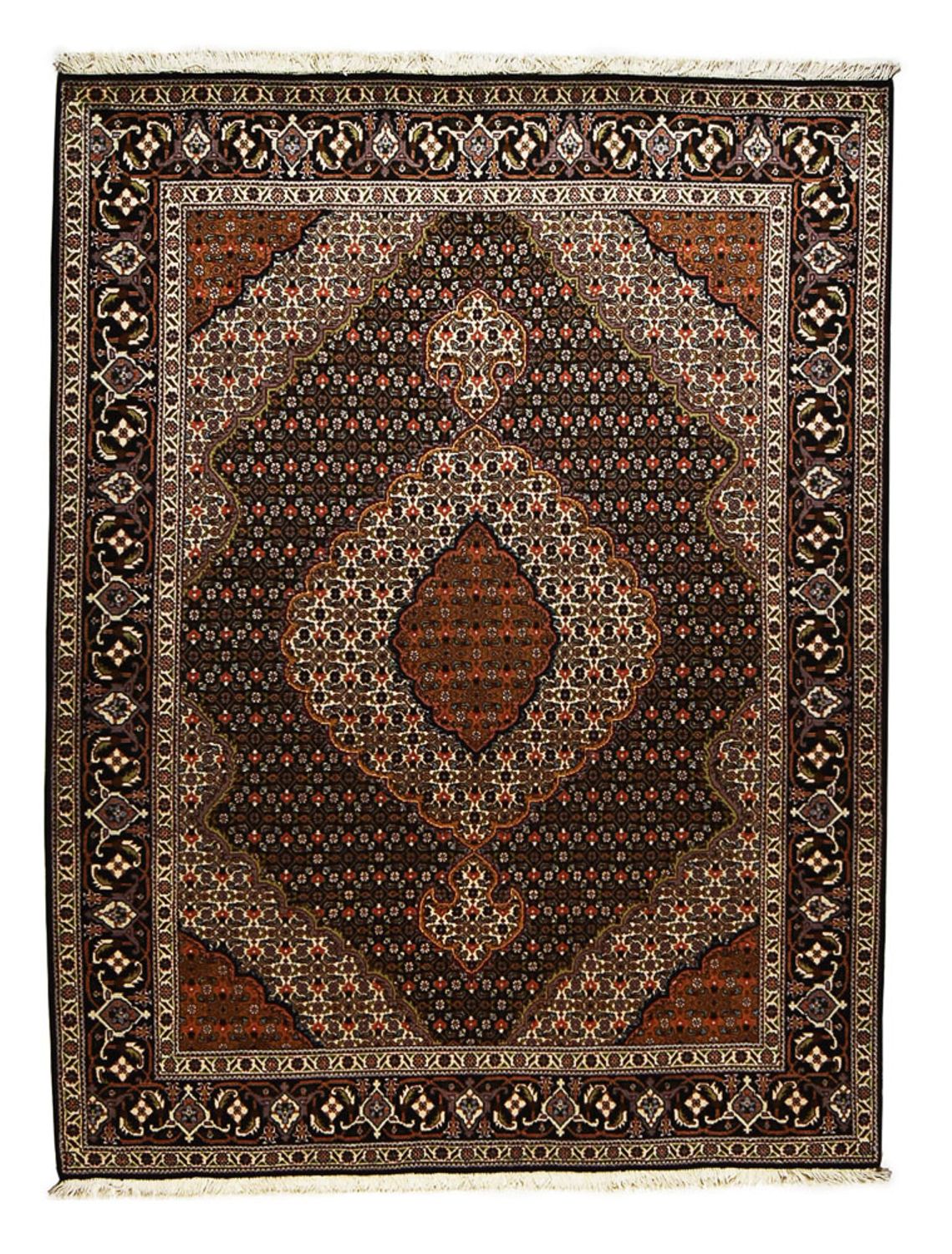 Alfombra Persa - Tabriz - Real - 205 x 153 cm - marrón oscuro