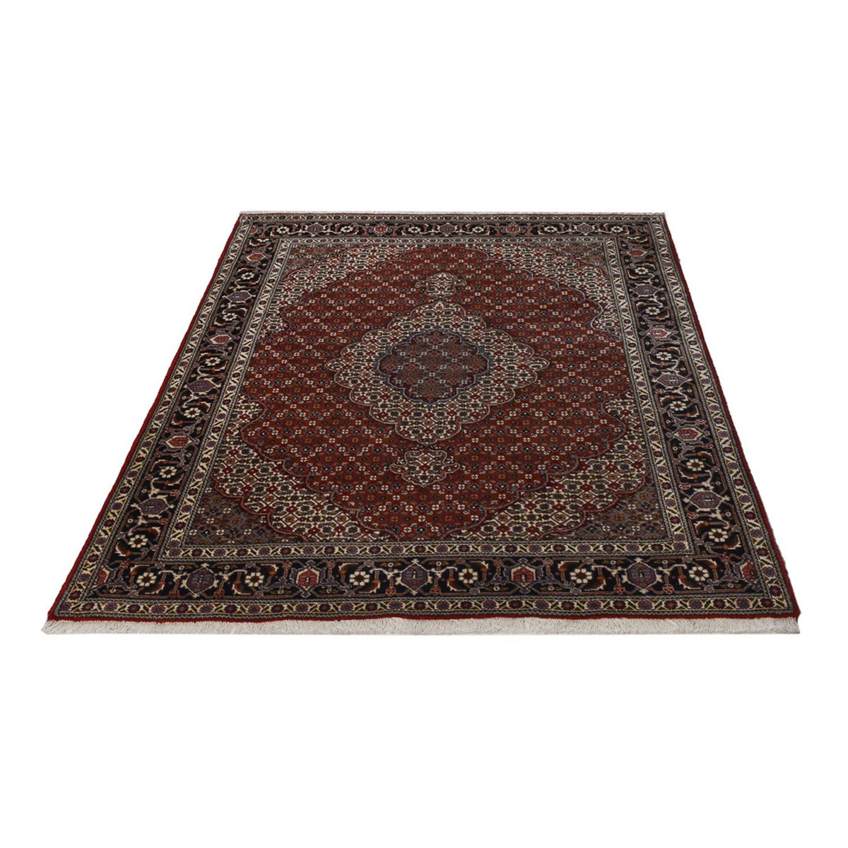 Alfombra Persa - Tabriz - Real - 200 x 150 cm - rojo oscuro