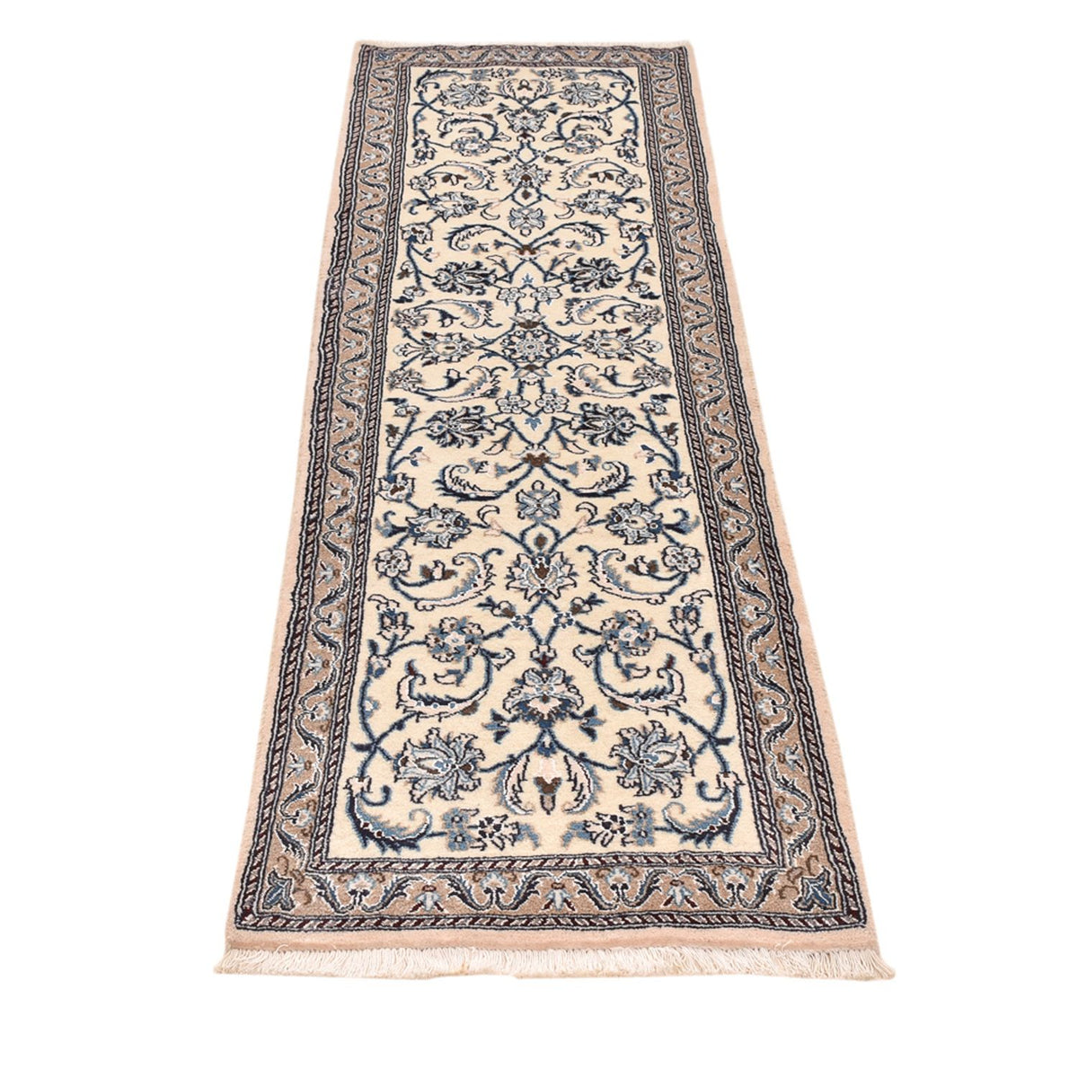 Alfombra de pasillo Alfombra Persa - Nain - Real - 195 x 60 cm - crema