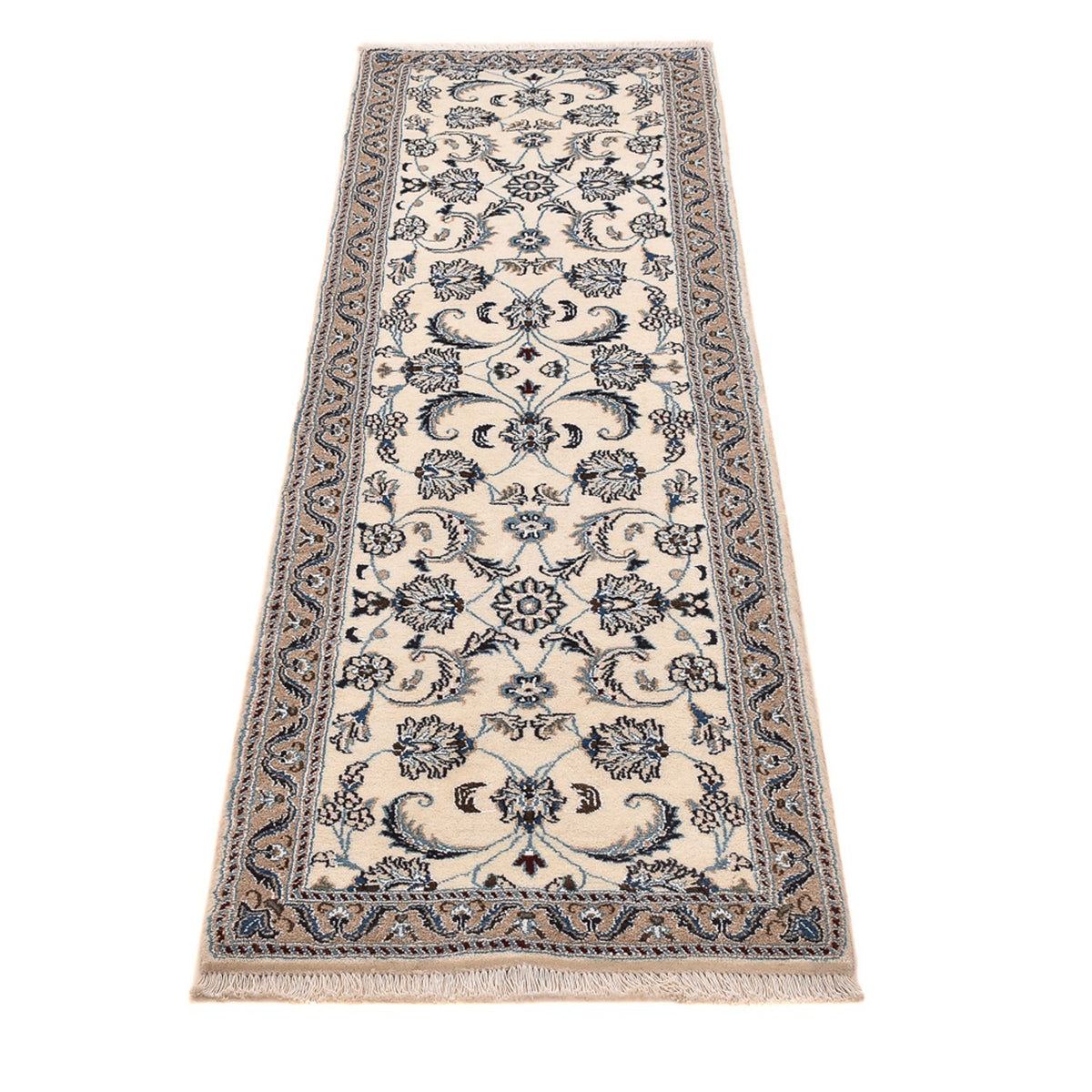 Alfombra de pasillo Alfombra Persa - Nain - Real - 192 x 57 cm - crema