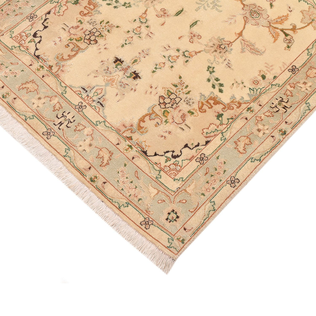Alfombra de pasillo Alfombra Persa - Tabriz - Real - 205 x 81 cm - beige
