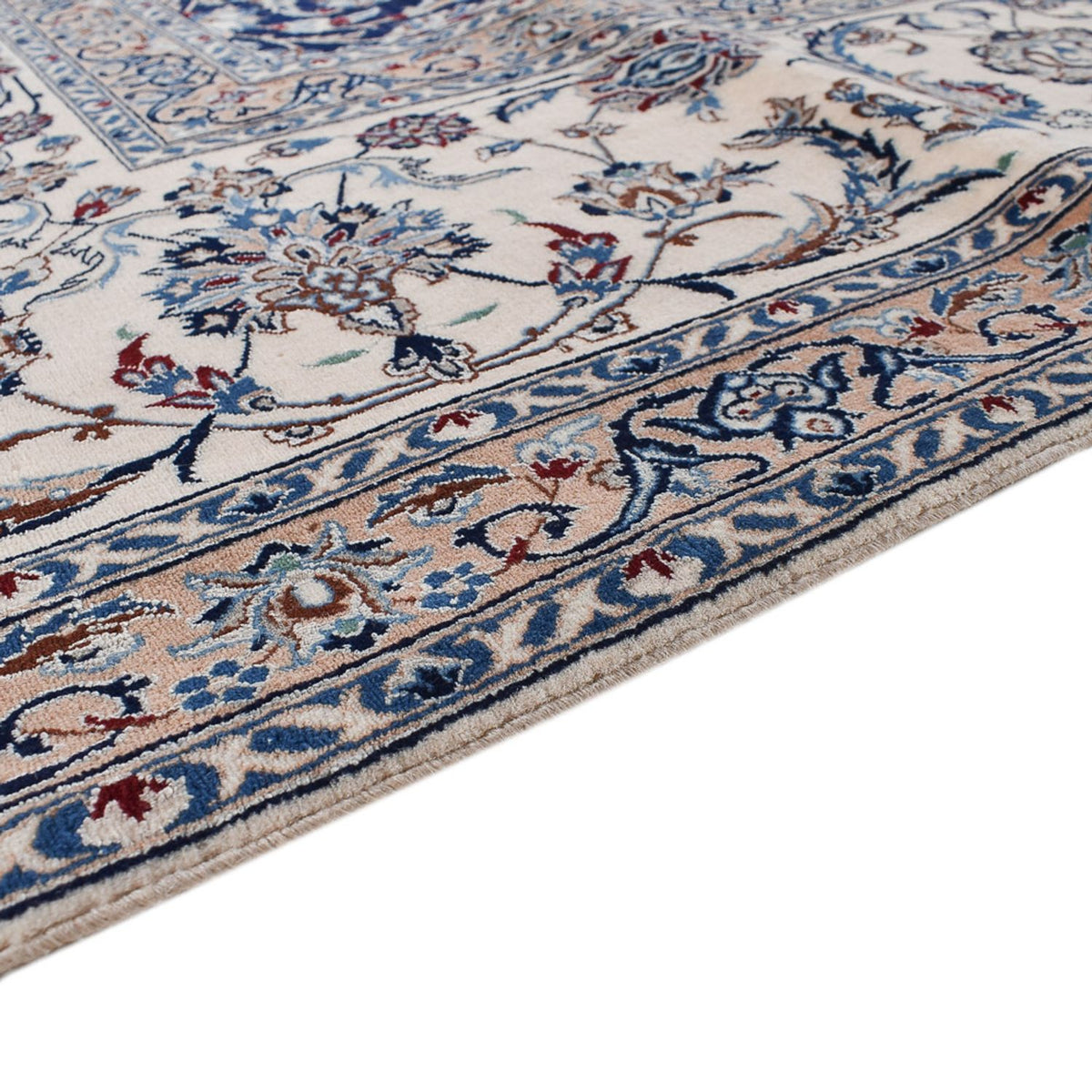 Alfombra Persa - Nain - Prima cuadrado  - 342 x 340 cm - azul oscuro