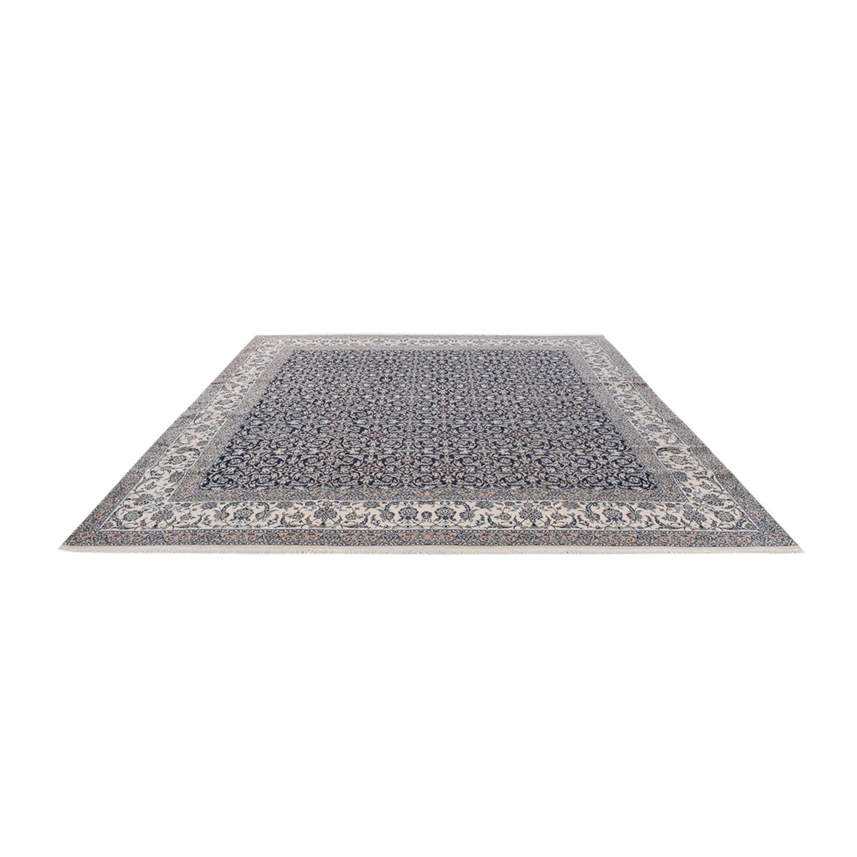 Alfombra Persa - Nain - Prima cuadrado  - 342 x 340 cm - azul oscuro