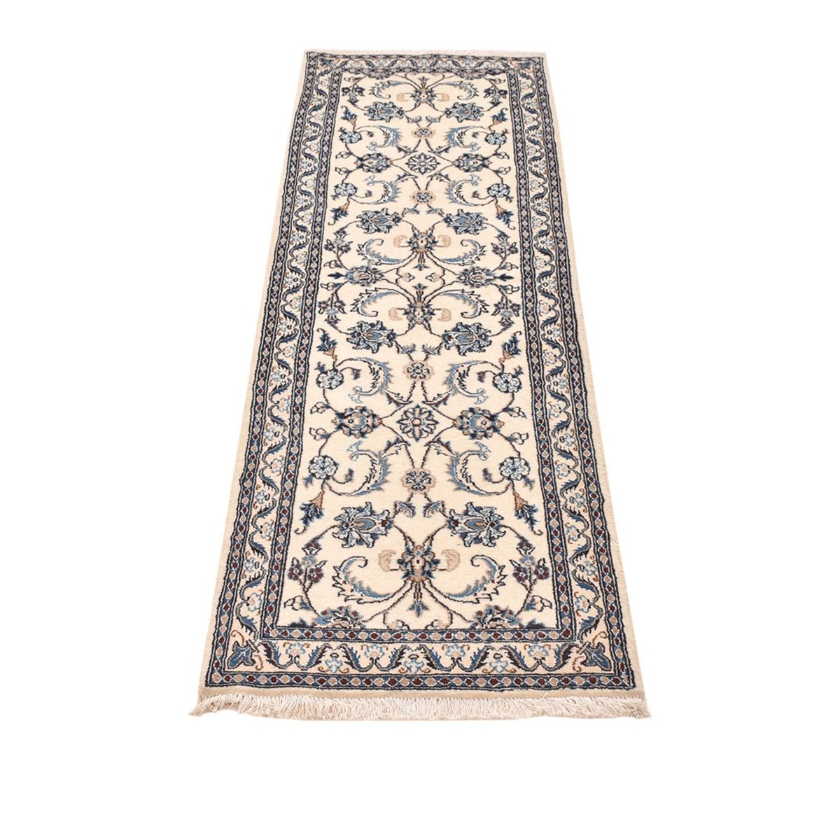 Alfombra de pasillo Alfombra Persa - Nain - Real - 204 x 58 cm - crema