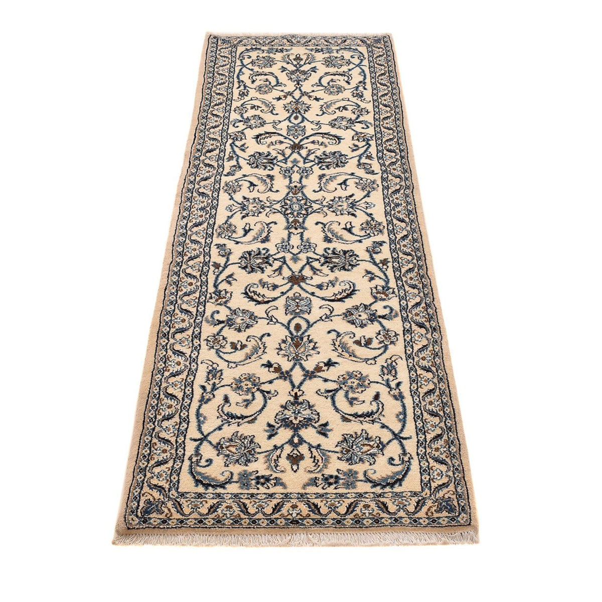Alfombra de pasillo Alfombra Persa - Nain - Real - 209 x 64 cm - crema