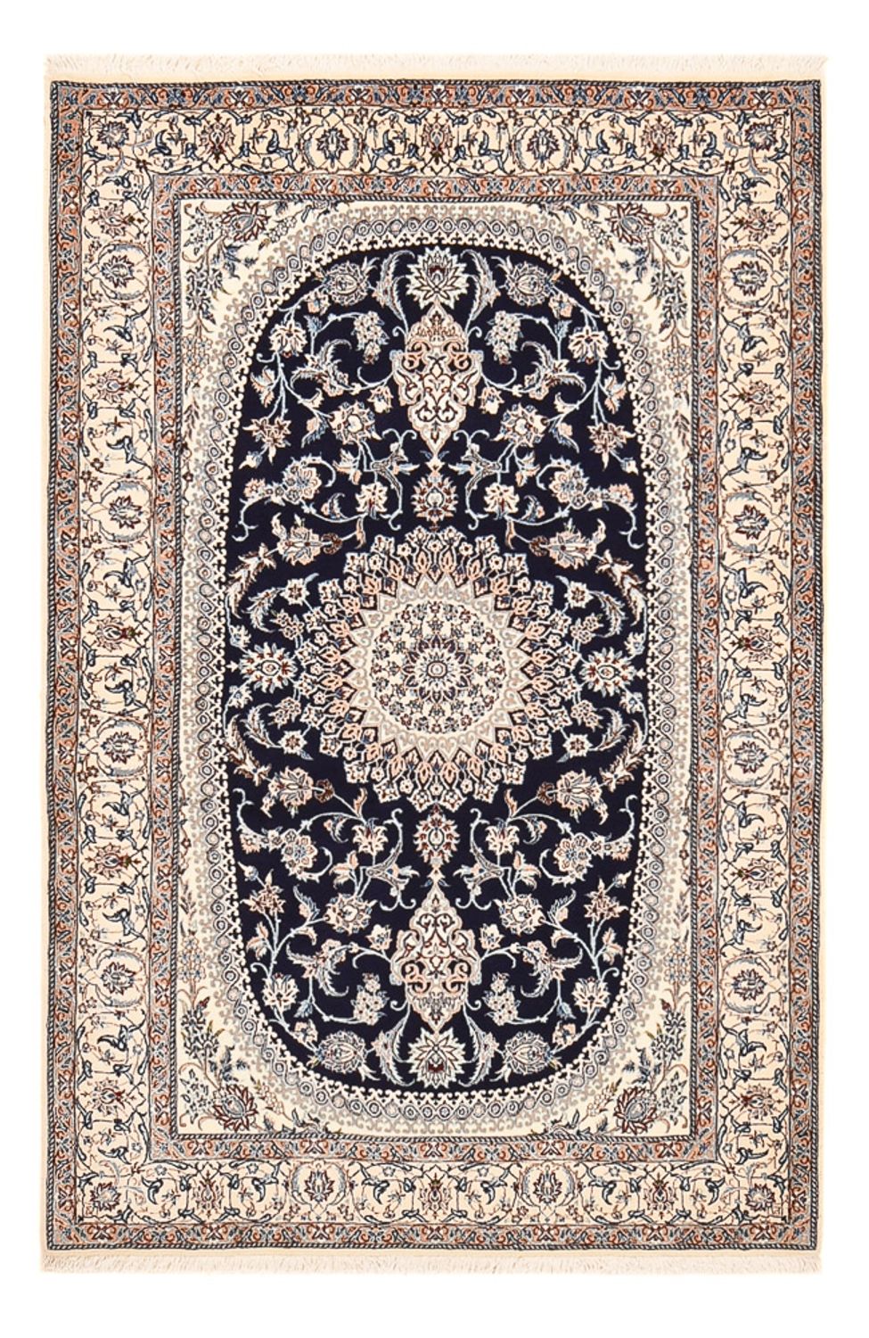 Alfombra Persa - Nain - Prima - 198 x 131 cm - azul oscuro