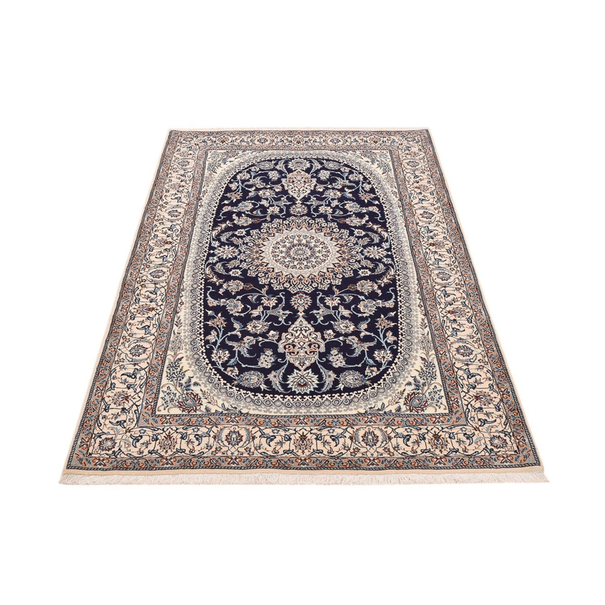 Alfombra Persa - Nain - Prima - 198 x 131 cm - azul oscuro