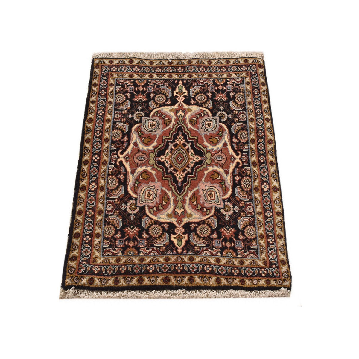 Alfombra persa - Bidjar - 70 x 50 cm - beige oscuro
