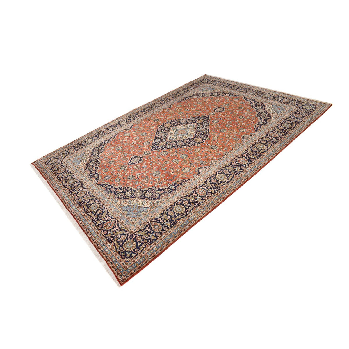 Alfombra persa - Keshan - Real - 414 x 286 cm - naranja
