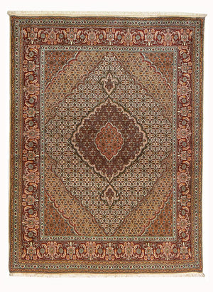 Alfombra Persa - Tabriz - Real - 198 x 156 cm - marrón oscuro