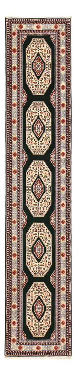 Alfombra de pasillo Alfombra Persa - Tabriz - Prima - 372 x 74 cm - azul oscuro