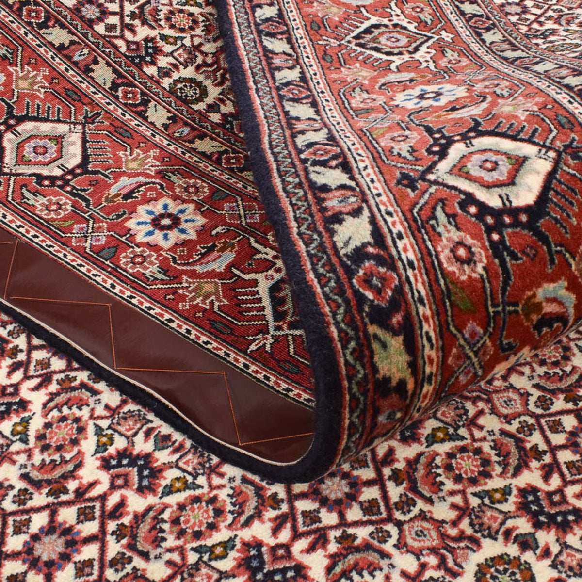 Alfombra de pasillo Alfombra persa - Bidjar - 402 x 153 cm - óxido
