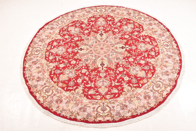 Alfombra Persa - Tabriz - Prima redondo  - 200 x 200 cm - rojo