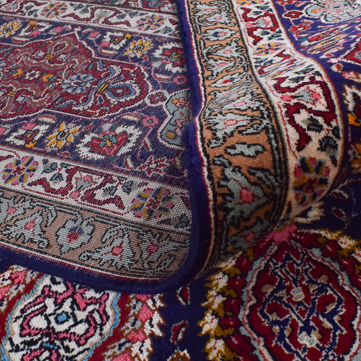 Alfombra Persa - Tabriz - Real - 400 x 297 cm - azul oscuro