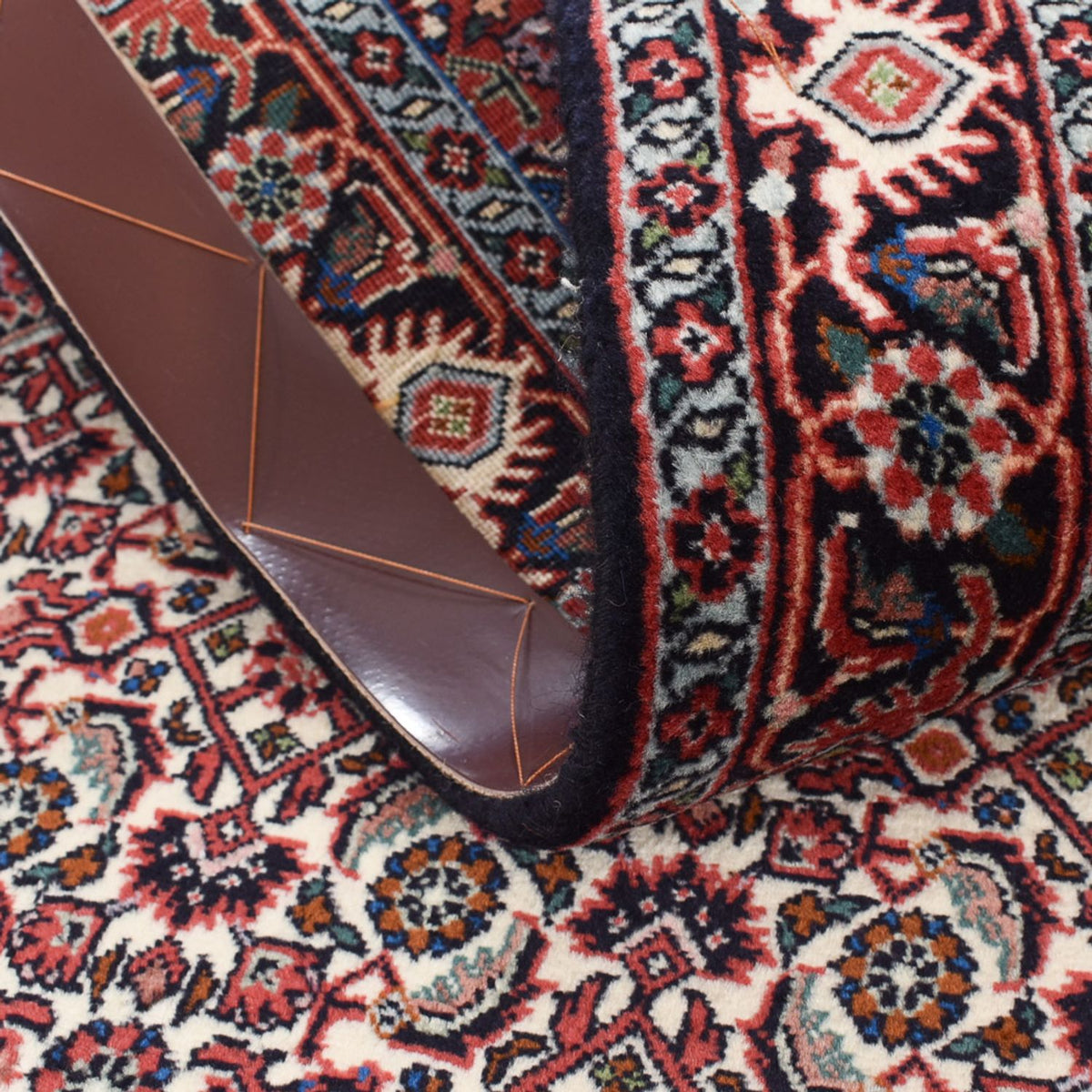 Alfombra de pasillo Alfombra persa - Bidjar - 389 x 74 cm - marrón