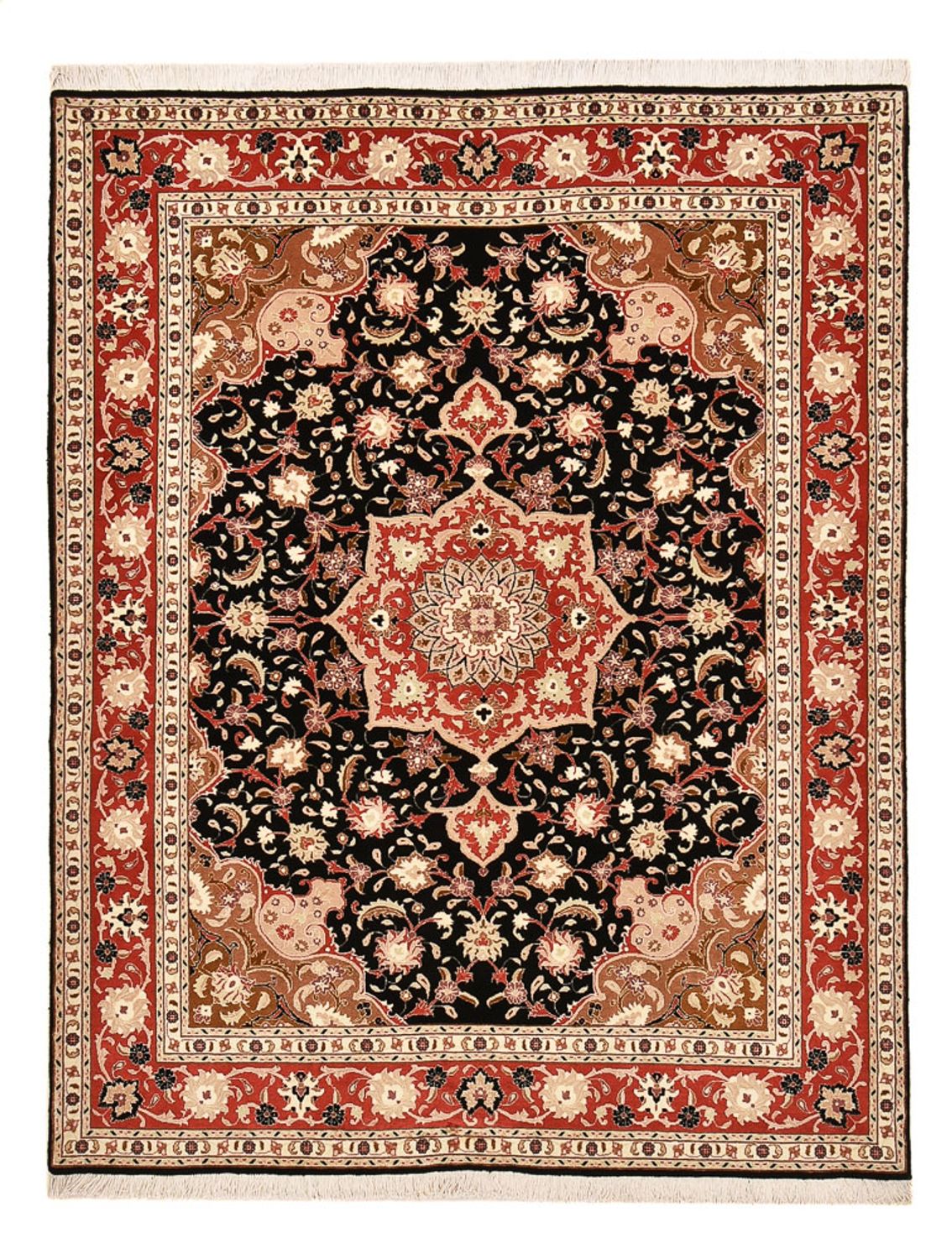 Alfombra Persa - Tabriz - Real - 200 x 153 cm - azul oscuro