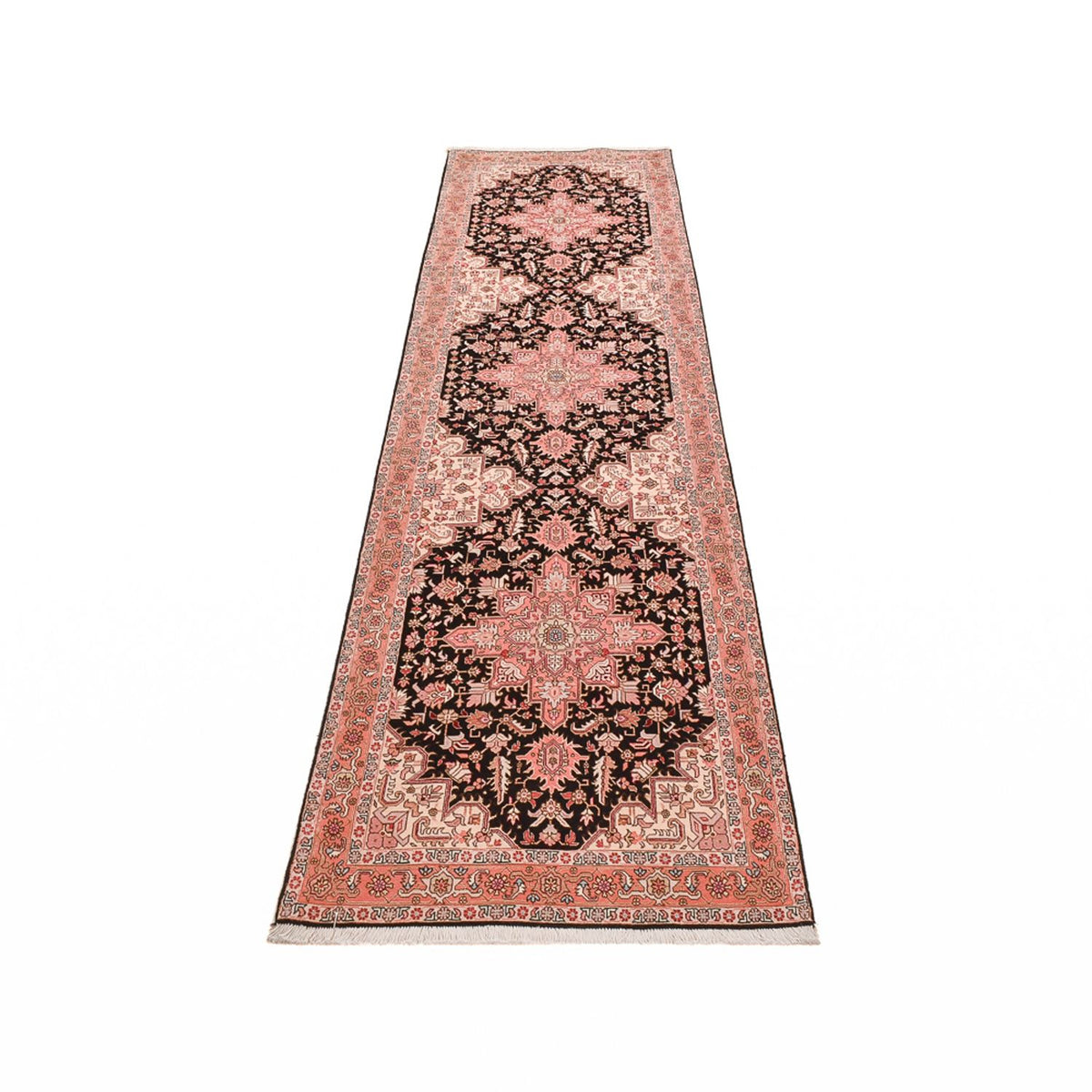 Alfombra de pasillo Alfombra Persa - Tabriz - Prima - 350 x 91 cm - azul oscuro