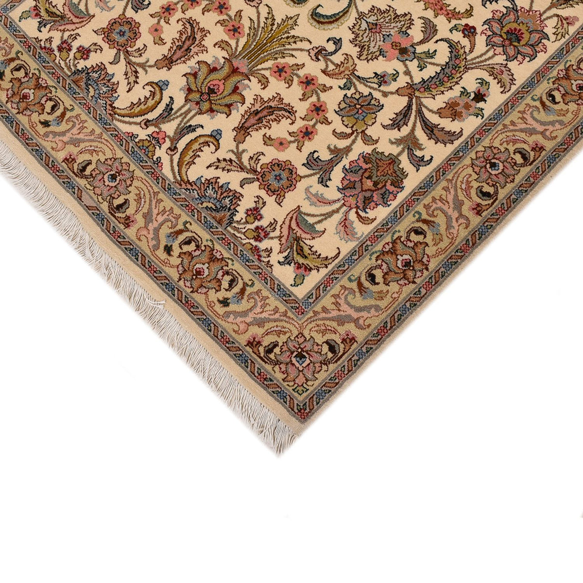 Alfombra de pasillo Alfombra Persa - Tabriz - Real - 405 x 84 cm - beige