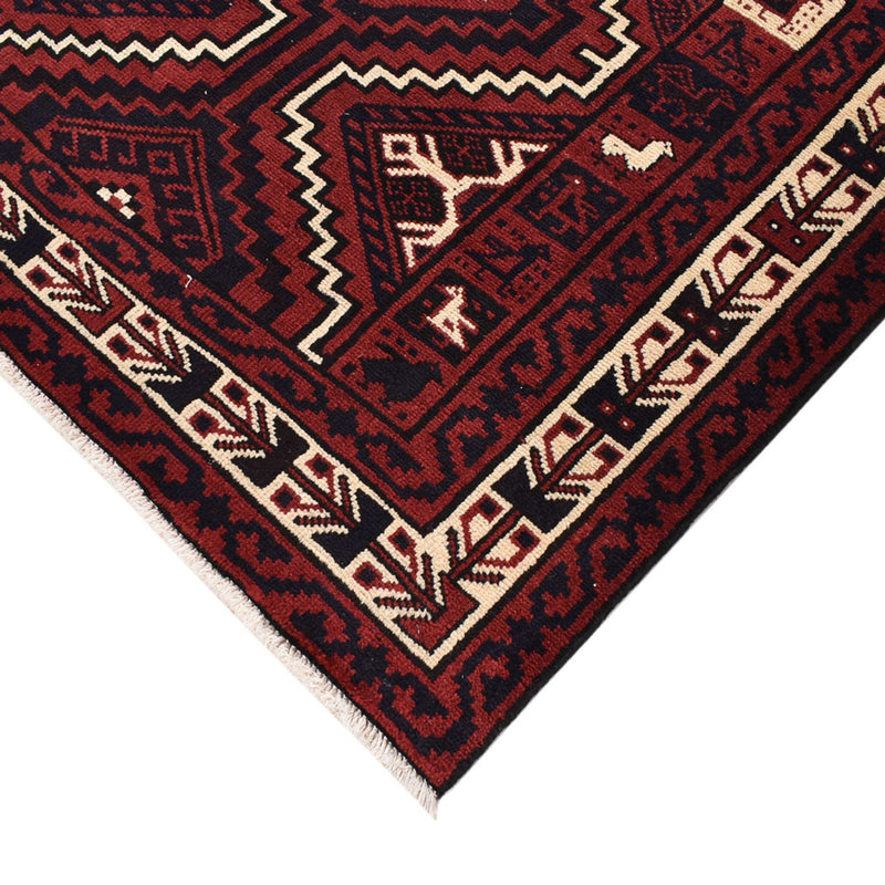 Alfombra Gabbeh - Loribaft Persa - 302 x 222 cm - rojo burdeos