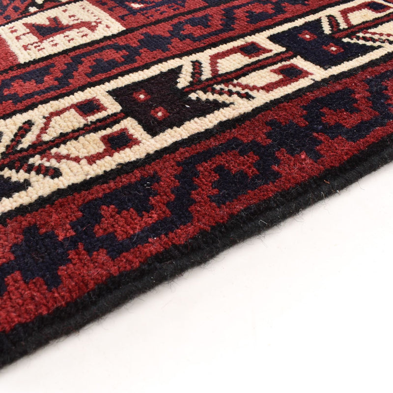 Alfombra Gabbeh - Loribaft Persa - 302 x 222 cm - rojo burdeos
