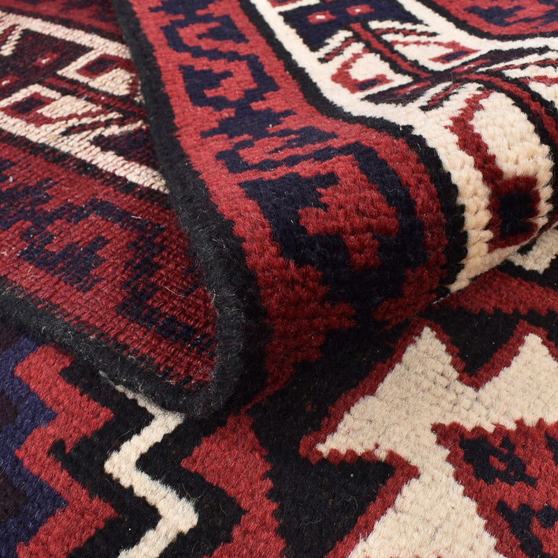 Alfombra Gabbeh - Loribaft Persa - 302 x 222 cm - rojo burdeos