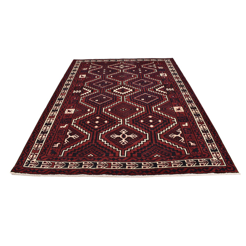 Alfombra Gabbeh - Loribaft Persa - 302 x 222 cm - rojo burdeos