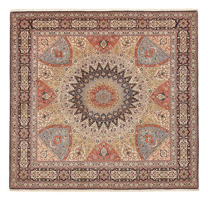 Alfombra Persa - Tabriz - Real cuadrado  - 254 x 248 cm - beige oscuro