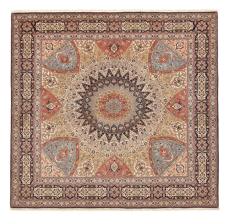 Alfombra Persa - Tabriz - Real cuadrado  - 254 x 248 cm - beige oscuro