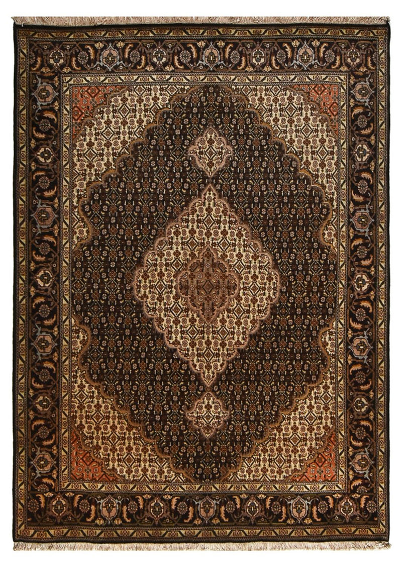 Alfombra Persa - Tabriz - Real - 205 x 146 cm - marrón oscuro