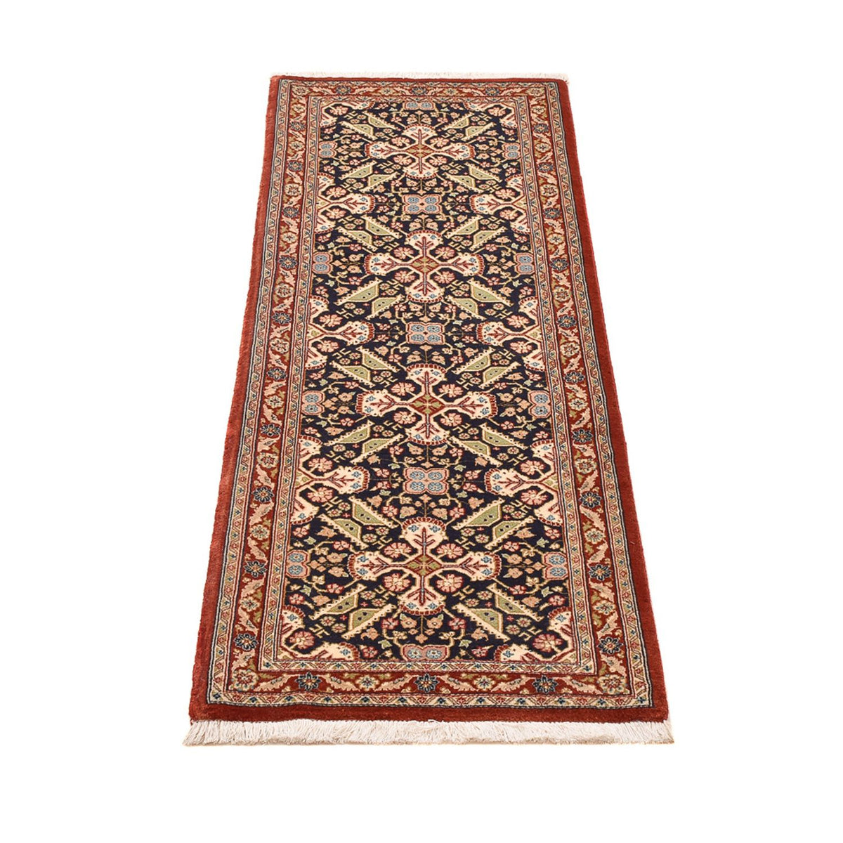 Alfombra de pasillo Alfombra Persa - Ghom - Royal - 150 x 54 cm - beige oscuro