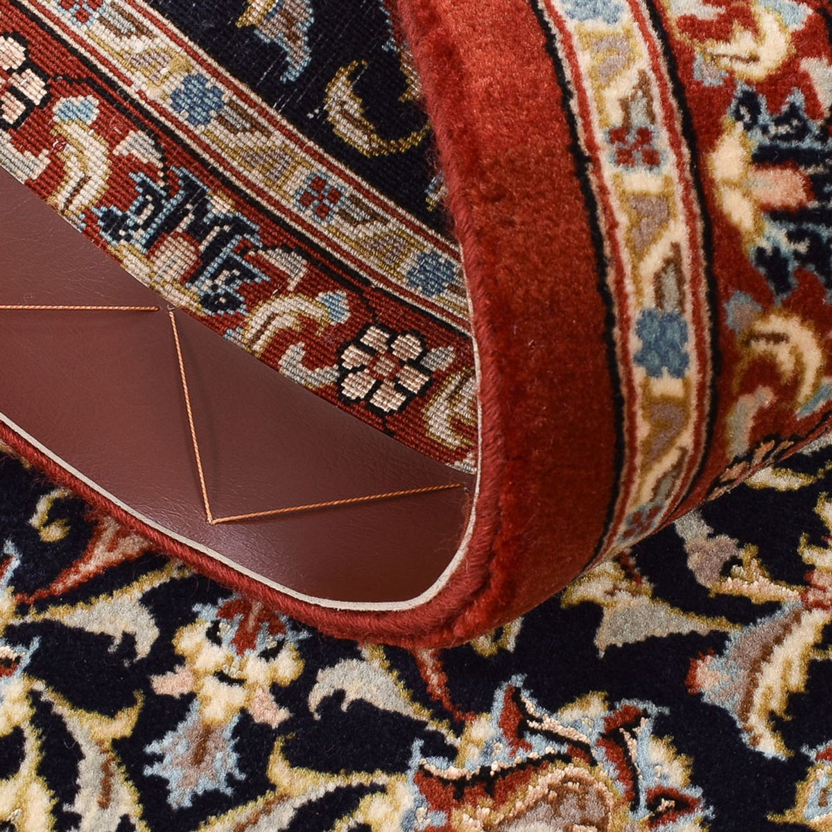 Alfombra de pasillo Alfombra Persa - Ghom - Royal - 201 x 54 cm - beige oscuro