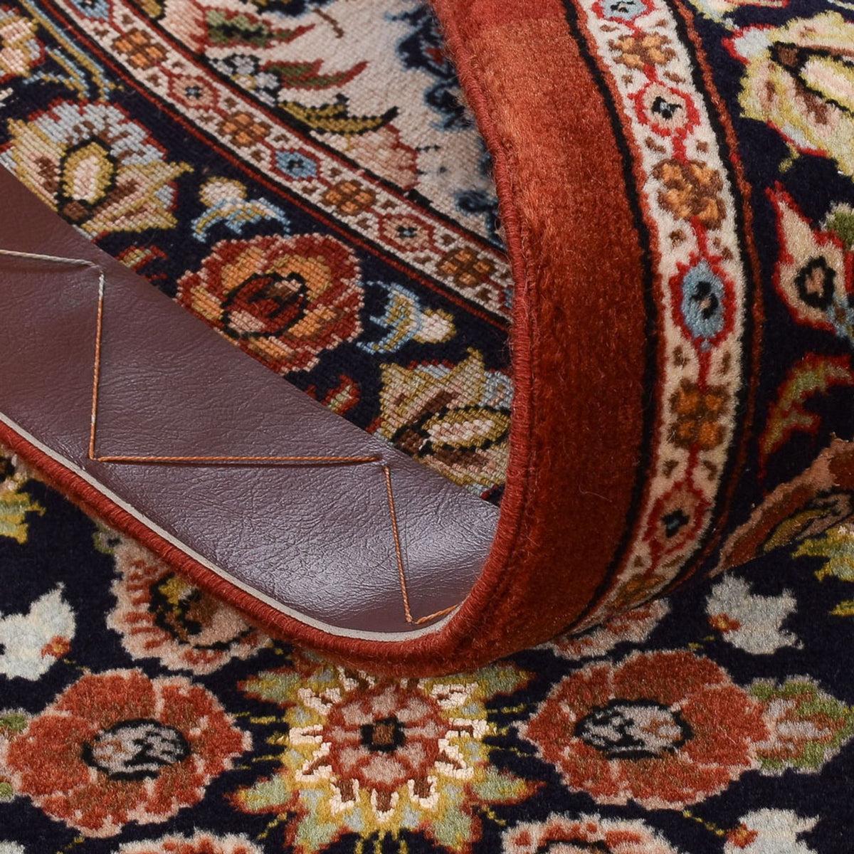 Alfombra de pasillo Alfombra Persa - Ghom - Royal - 297 x 63 cm - rojo claro