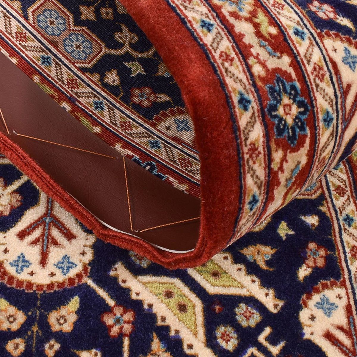 Alfombra de pasillo Alfombra Persa - Ghom - Royal - 205 x 55 cm - beige oscuro