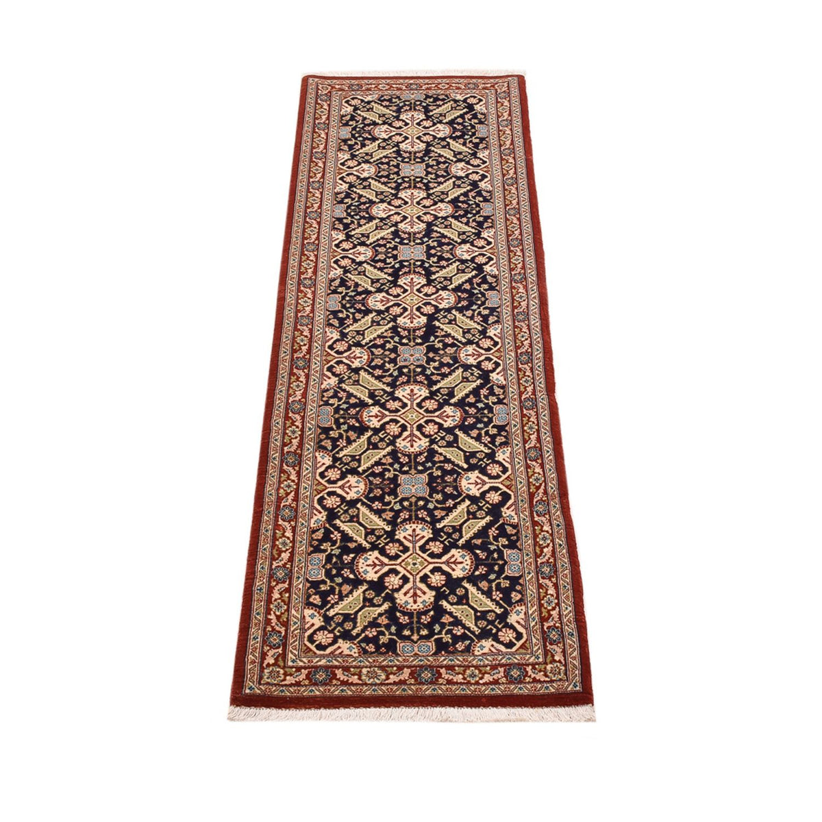 Alfombra de pasillo Alfombra Persa - Ghom - Royal - 195 x 55 cm - beige oscuro