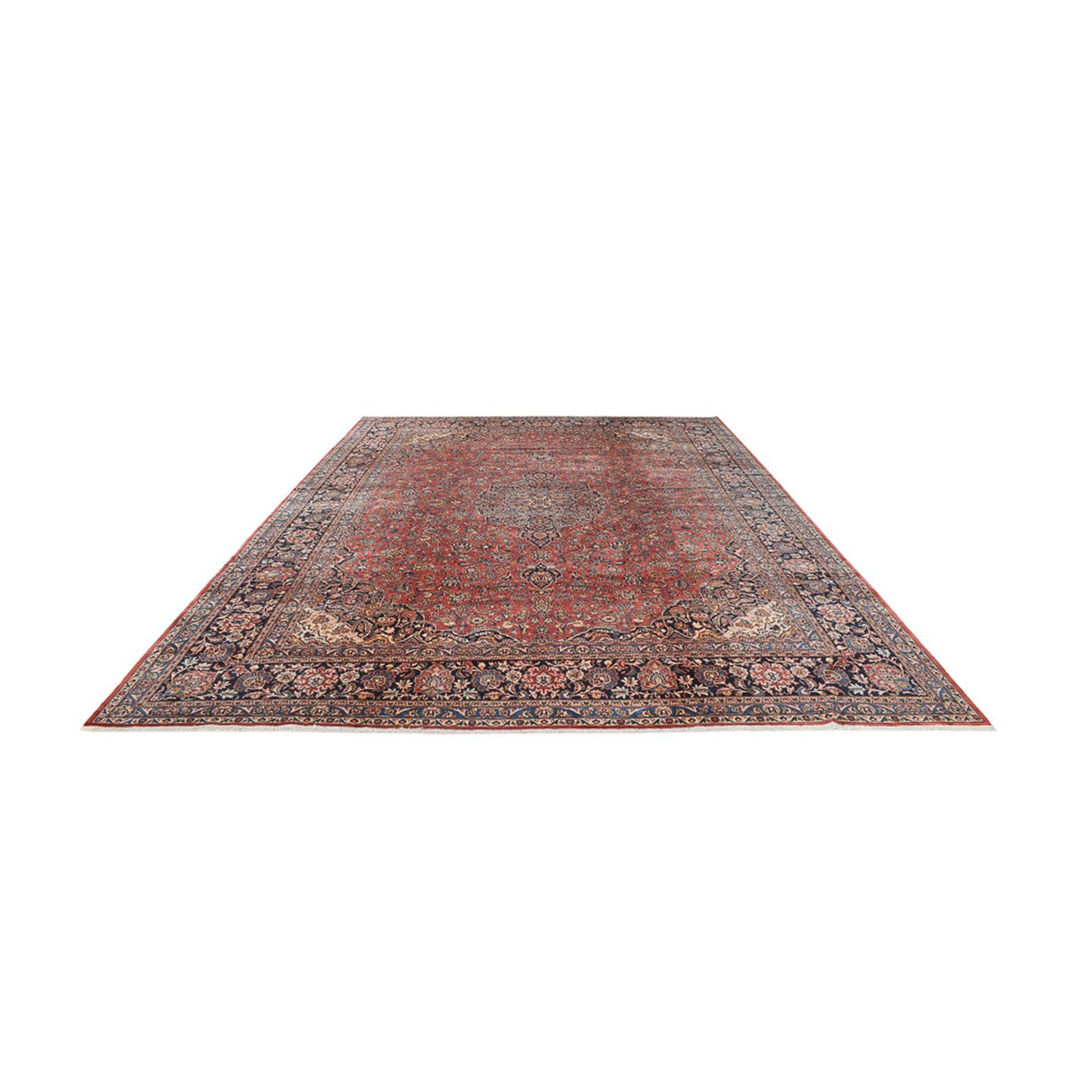 Alfombra persa - Keshan - Real - 445 x 333 cm - rojo claro