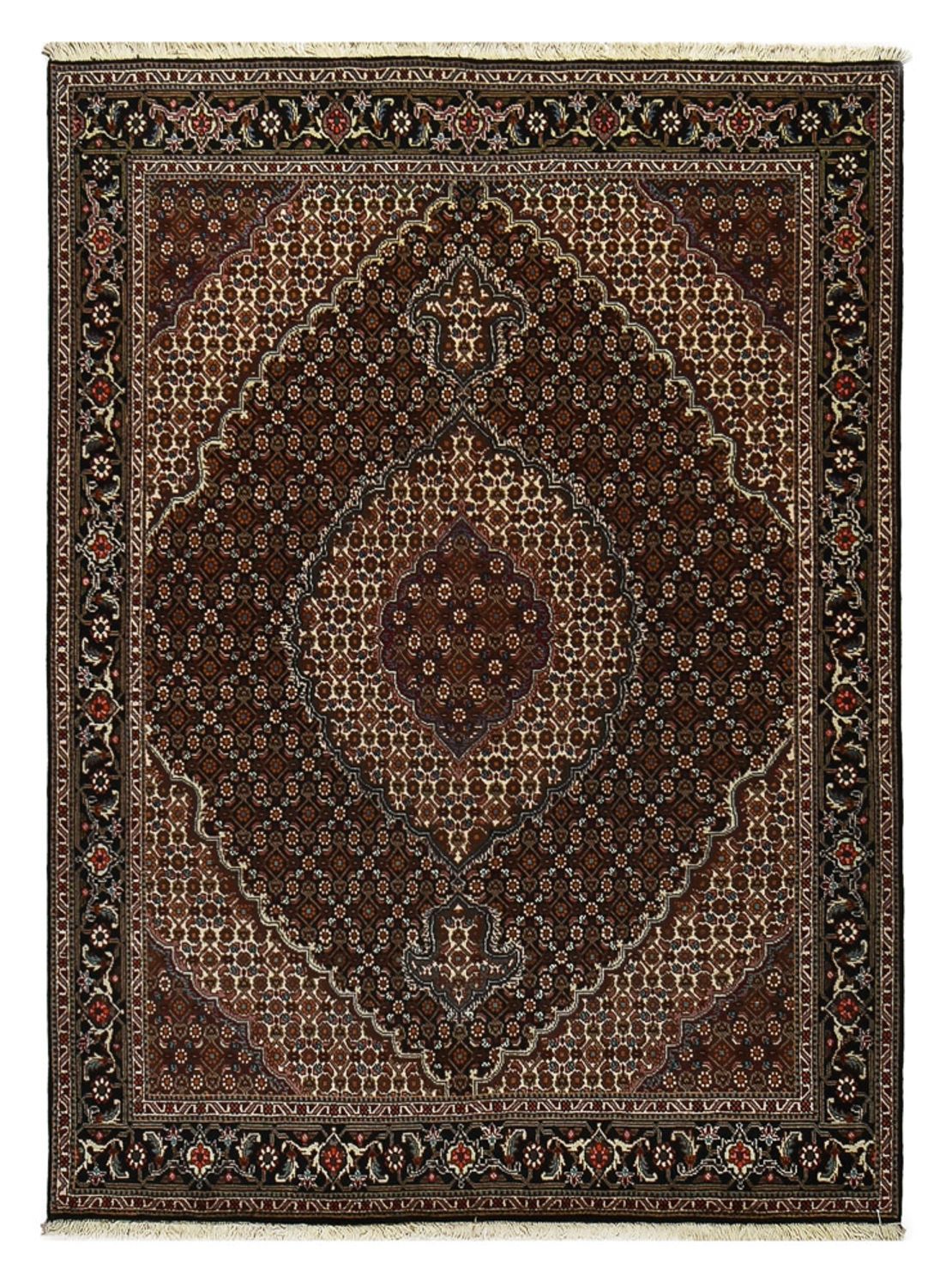 Alfombra Persa - Tabriz - Real - 204 x 150 cm - marrón oscuro