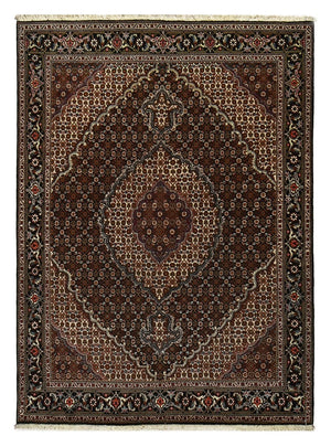 Alfombra Persa - Tabriz - Real - 204 x 150 cm - marrón oscuro