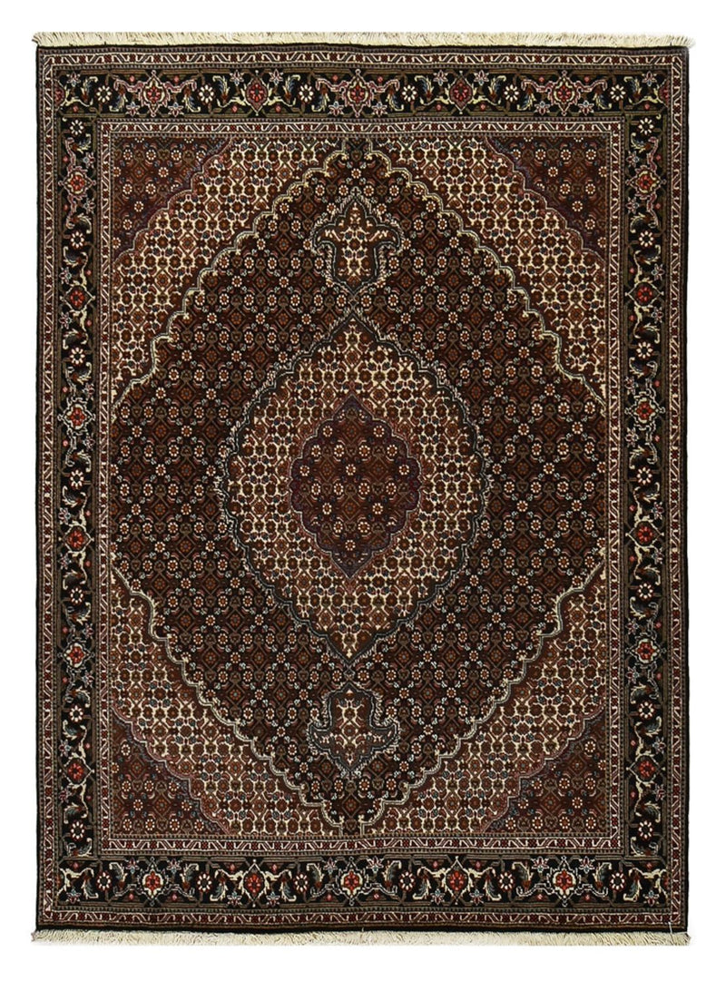 Alfombra Persa - Tabriz - Real - 204 x 150 cm - marrón oscuro