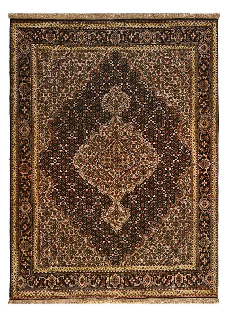 Alfombra Persa - Tabriz - Real - 203 x 148 cm - marrón oscuro