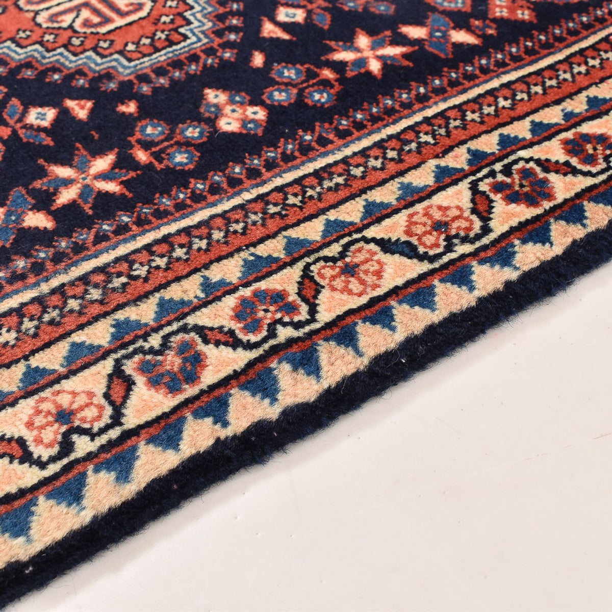 Alfombra persa - Nómada - 123 x 62 cm - rojo burdeos