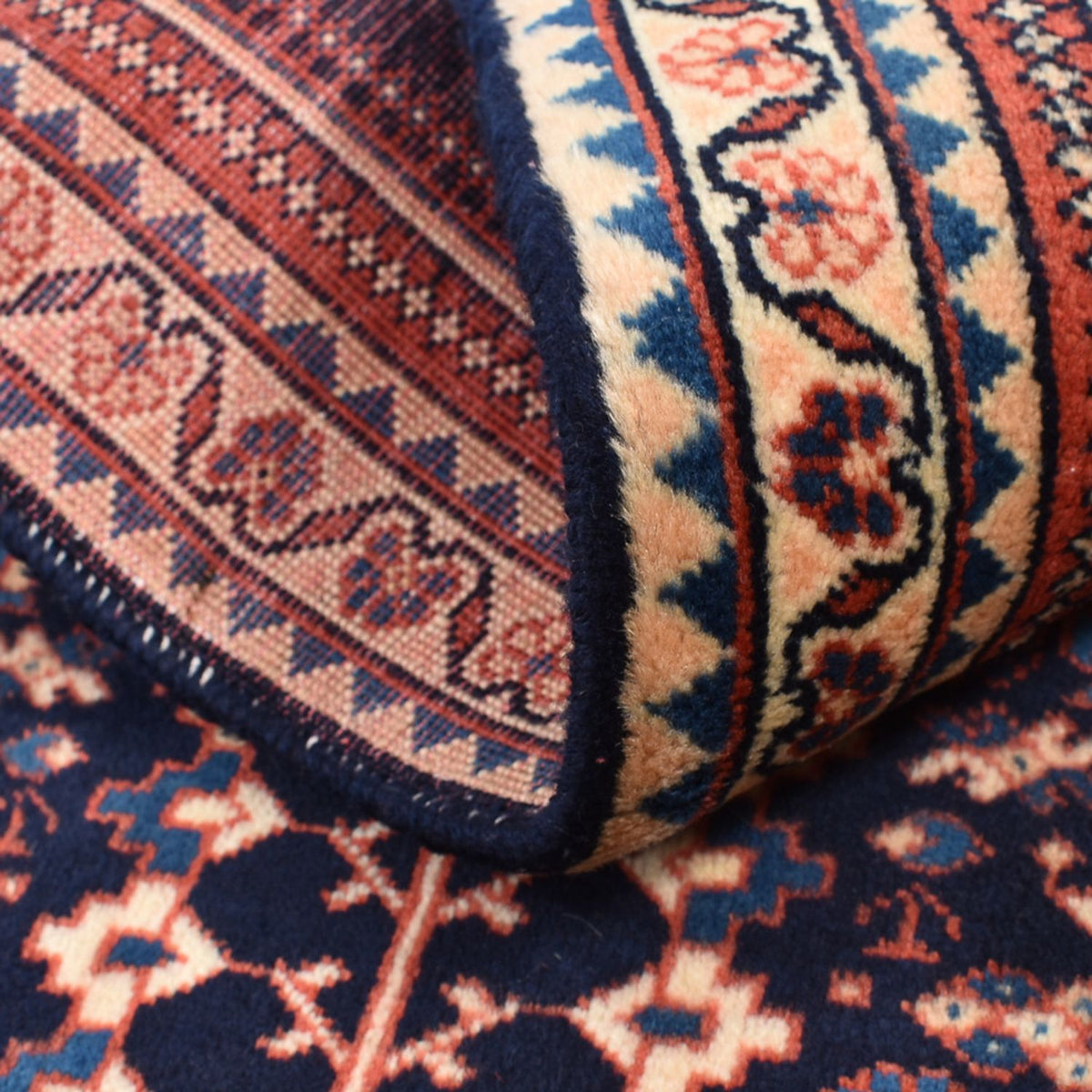 Alfombra persa - Nómada - 123 x 62 cm - rojo burdeos