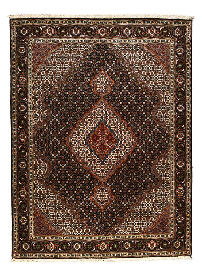Alfombra Persa - Tabriz - Real - 204 x 152 cm - marrón oscuro