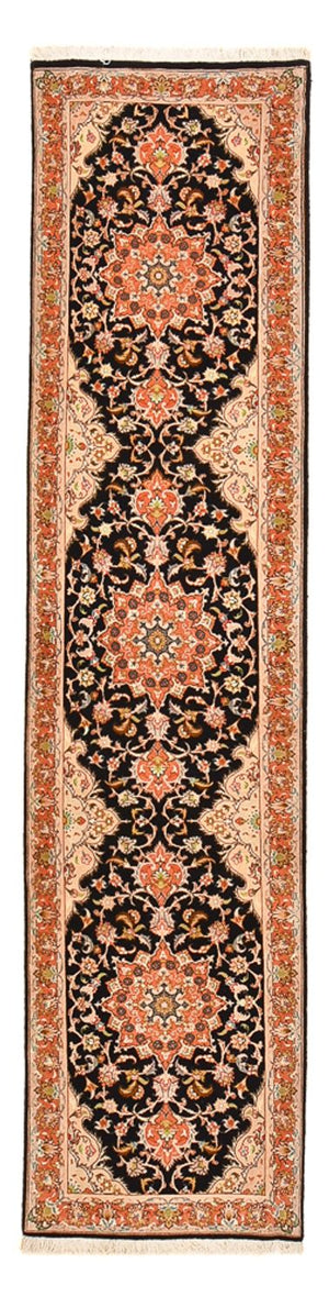 Alfombra de pasillo Alfombra Persa - Tabriz - Real - 288 x 69 cm - azul oscuro